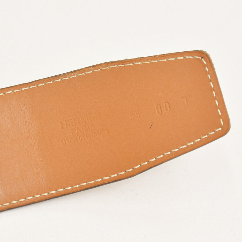 HERMES エルメス コンスタントベルト Hバックル リバーシブル仕様 ヴォーエプソン ◻︎80T刻印 ホワイト ブラウン 良品 中古 4a003878
