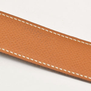 HERMES エルメス エレファントモチーフ ベルト 5C刻印 2頭の像 ゴールドバックル レザー メッキ ブラック ブラウン 良品 中古 4a003879
