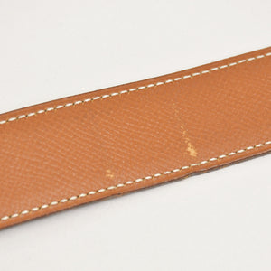 HERMES エルメス エレファントモチーフ ベルト 5C刻印 2頭の像 ゴールドバックル レザー メッキ ブラック ブラウン 良品 中古 4a003879