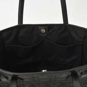 Christian Dior Panarea Canage Tote Bag 01-RU-0190 Quilted PVC Leather Black Gold Hardware Good Used 4a003887