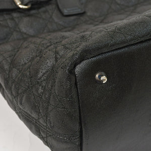 Christian Dior Panarea Canage Tote Bag 01-RU-0190 Quilted PVC Leather Black Gold Hardware Good Used 4a003887