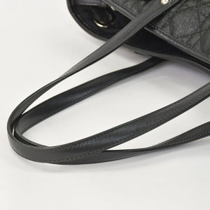 Christian Dior Panarea Canage Tote Bag 01-RU-0190 Quilted PVC Leather Black Gold Hardware Good Used 4a003887