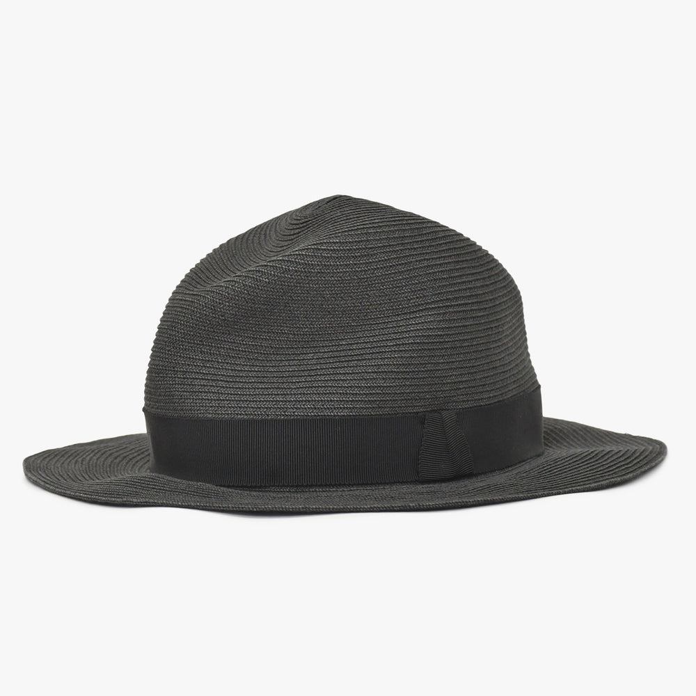 極美品 HERMES エルメス ハット サイズ57 ストローハット Black ブラック Gray グレー 中古 4a003891