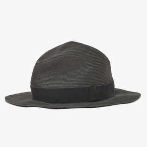 Very Good Condition HERMES Hat Size 57 Straw Hat Black Gray Used 4a003891