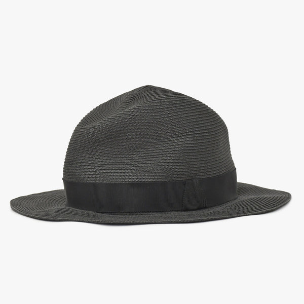 Very Good Condition HERMES Hat Size 57 Straw Hat Black Gray Used 4a003891