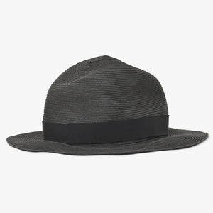 Very Good Condition HERMES Hat Size 57 Straw Hat Black Gray Used 4a003891