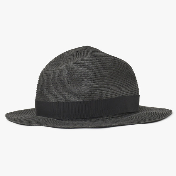 Very Good Condition HERMES Hat Size 57 Straw Hat Black Gray Used 4a003891