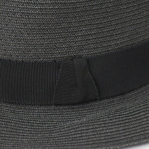 Very Good Condition HERMES Hat Size 57 Straw Hat Black Gray Used 4a003891