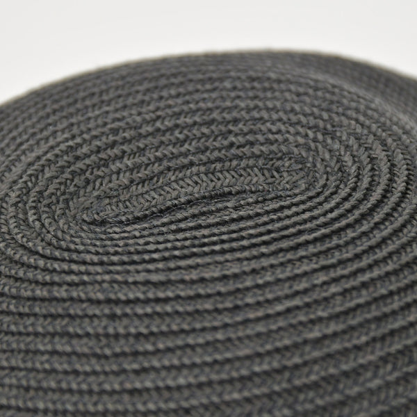 Very Good Condition HERMES Hat Size 57 Straw Hat Black Gray Used 4a003891