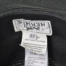 将图片加载到图库查看器，极美品 爱马仕 HERMES 帽子 57码 草帽 黑色 灰色 二手 4a003891