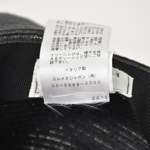 Very Good Condition HERMES Hat Size 57 Straw Hat Black Gray Used 4a003891