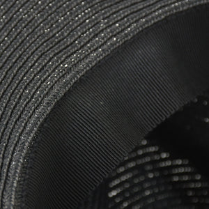 Very Good Condition HERMES Hat Size 57 Straw Hat Black Gray Used 4a003891
