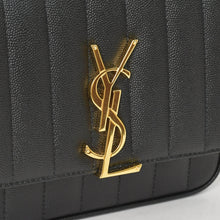 画像をギャラリービューアに読み込む, 極美品 SAINT LAURENT サンローラン ヴィキ スモールチェーンショルダーバッグ GNR538439 グレインカーフレザー YSLカサンドラロゴ ゴールド金具 中古 4a0038971