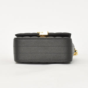 Very Good Condition SAINT LAURENT Viki Small Chain Shoulder Bag GNR538439 Grain Calf Leather YSL Cassandra Logo Gold Hardware Used 4a0038971