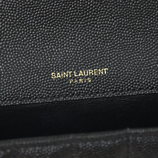 Very Good Condition SAINT LAURENT Viki Small Chain Shoulder Bag GNR538439 Grain Calf Leather YSL Cassandra Logo Gold Hardware Used 4a0038971