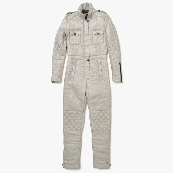 CHANEL シャネル キルティングスキースーツ P39414 スノーボード ジャンプスーツ ツナギ ココマーク ダイヤモンドキルト 46サイズ 美品 中古 4a003900
