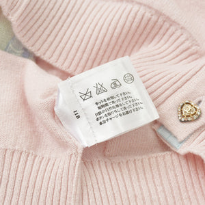 CHANEL シャネル カシミヤニットカーディガン P34557 カシミヤ ラインストーン ライトピンク ライトブルー ミントグリーン パステル調 34サイズ 美品 中古 4a003902