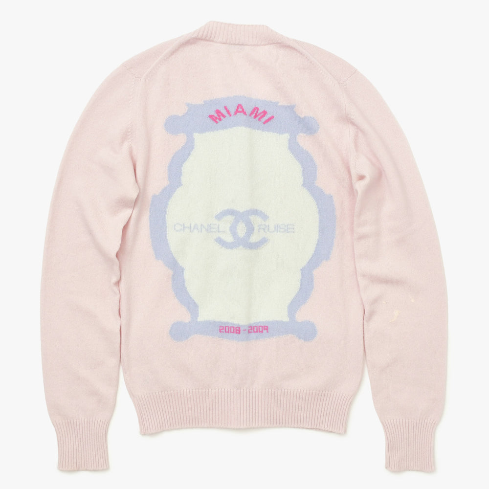 CHANEL シャネル カシミヤニットカーディガン P34557 カシミヤ ラインストーン ライトピンク ライトブルー ミントグリーン パステル調 34サイズ 美品 中古 4a003902