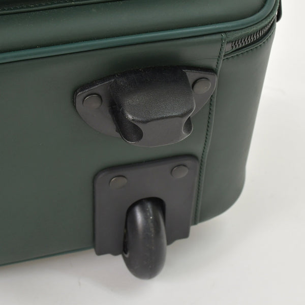 極美品 BOTTEGAVENETA ボッテガヴェネタ キャリーケース スーツケース V4658 イントレチャート ダークグリーン ブラック金具 中古 4a003904