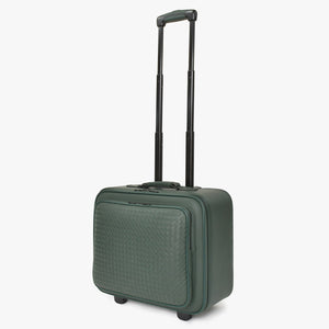 極美品 BOTTEGAVENETA ボッテガヴェネタ キャリーケース スーツケース V4658 イントレチャート ダークグリーン ブラック金具 中古 4a003904