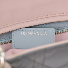 Load image into Gallery viewer, Christian Dior クリスチャンディオール レディ ディオール ラージ トリコロール ハンドバッグ ショルダーバッグ 2way グレー ピンク ライトブルー ラムスキン シルバー金具 美品 中古 4a003905