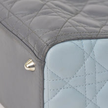 Load image into Gallery viewer, Christian Dior クリスチャンディオール レディ ディオール ラージ トリコロール ハンドバッグ ショルダーバッグ 2way グレー ピンク ライトブルー ラムスキン シルバー金具 美品 中古 4a003905