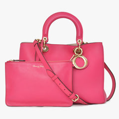 Christian Dior Diorissimo 2WAY Handbag Pink Leather Gold Hardware Good Condition Used 4a003907