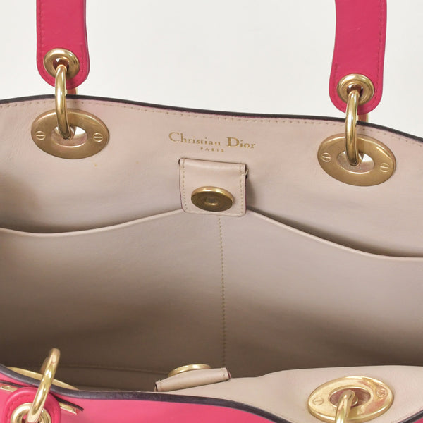 Christian Dior Diorissimo 2WAY Handbag Pink Leather Gold Hardware Good Condition Used 4a003907