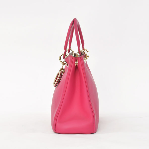 Christian Dior Diorissimo 2WAY Handbag Pink Leather Gold Hardware Good Condition Used 4a003907