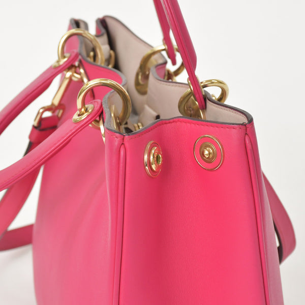 Christian Dior Diorissimo 2WAY Handbag Pink Leather Gold Hardware Good Condition Used 4a003907