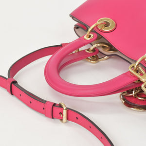 Christian Dior Diorissimo 2WAY Handbag Pink Leather Gold Hardware Good Condition Used 4a003907