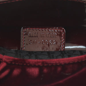 Very good condition Christian Dior Burgundy Wine Red Velor Bucket Bag Handbag Enamel Leather BM-0062 Used 4a003910
