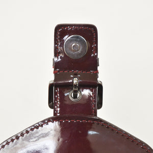 Very good condition Christian Dior Burgundy Wine Red Velor Bucket Bag Handbag Enamel Leather BM-0062 Used 4a003910