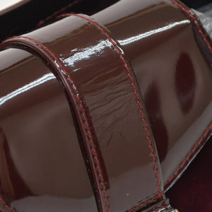Very good condition Christian Dior Burgundy Wine Red Velor Bucket Bag Handbag Enamel Leather BM-0062 Used 4a003910