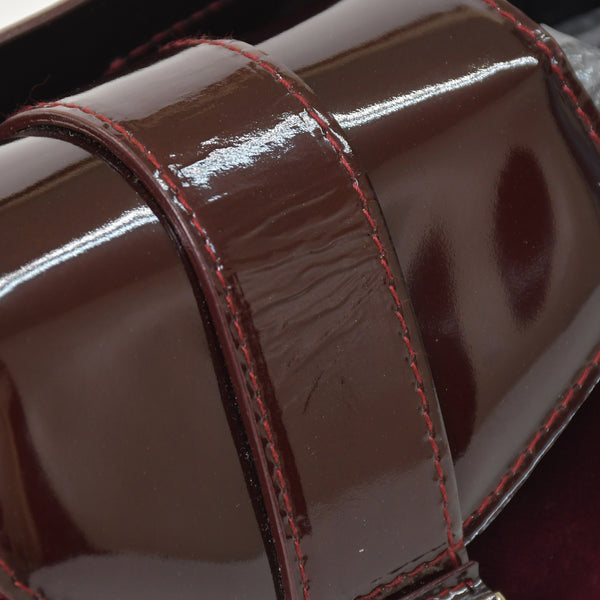 Very good condition Christian Dior Burgundy Wine Red Velor Bucket Bag Handbag Enamel Leather BM-0062 Used 4a003910
