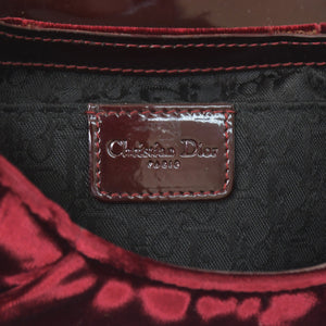 Very good condition Christian Dior Burgundy Wine Red Velor Bucket Bag Handbag Enamel Leather BM-0062 Used 4a003910
