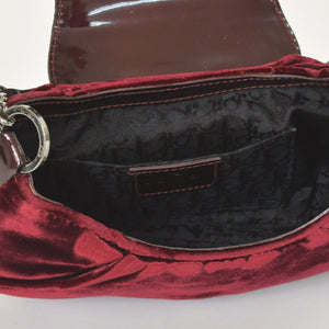 Very good condition Christian Dior Burgundy Wine Red Velor Bucket Bag Handbag Enamel Leather BM-0062 Used 4a003910