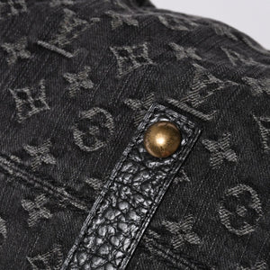 LOUIS VUITTON Neocavi GM Handbag M95352 Monogram Denim Black Leather Gold Hardware Good Condition Used 4a001012