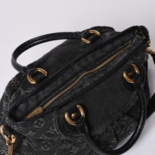 画像をギャラリービューアに読み込む, LOUIS VUITTON ルイヴィトン ネオカヴィ GM ハンドバッグ M95352 モノグラムデニム ブラック レザー ゴールド金具 美品 中古 4a001012