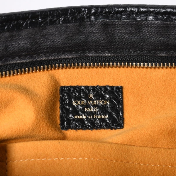 LOUIS VUITTON Neocavi GM Handbag M95352 Monogram Denim Black Leather Gold Hardware Good Condition Used 4a001012