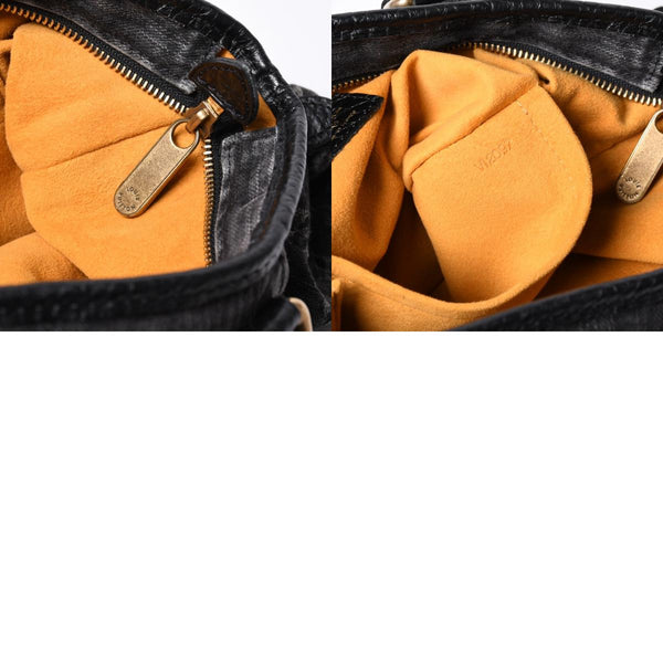 LOUIS VUITTON Neocavi GM Handbag M95352 Monogram Denim Black Leather Gold Hardware Good Condition Used 4a001012