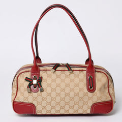GUCCI グッチ Hand Bag ハンドバッグ 161720 Sherry Line シェリーライン レッド ブラウン 美品 中古 4a000517