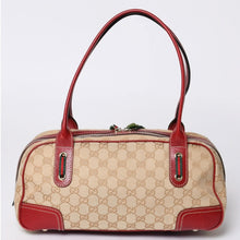 画像をギャラリービューアに読み込む, GUCCI グッチ Hand Bag ハンドバッグ 161720 Sherry Line シェリーライン レッド ブラウン 美品 中古 4a000517