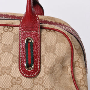 GUCCI グッチ Hand Bag ハンドバッグ 161720 Sherry Line シェリーライン レッド ブラウン 美品 中古 4a000517