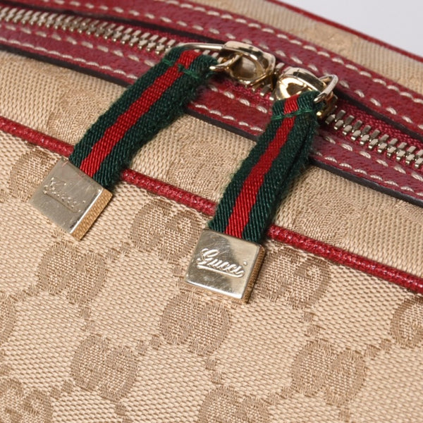 GUCCI グッチ Hand Bag ハンドバッグ 161720 Sherry Line シェリーライン レッド ブラウン 美品 中古 4a000517