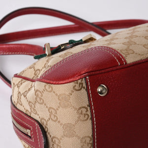 GUCCI グッチ Hand Bag ハンドバッグ 161720 Sherry Line シェリーライン レッド ブラウン 美品 中古 4a000517
