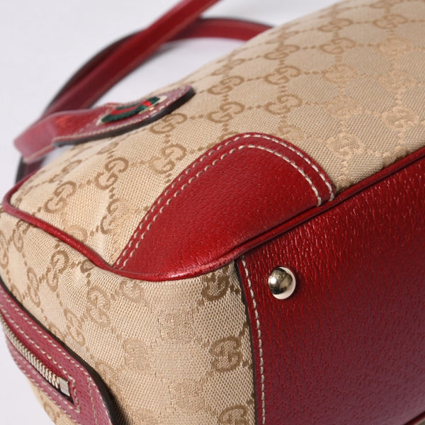 GUCCI グッチ Hand Bag ハンドバッグ 161720 Sherry Line シェリーライン レッド ブラウン 美品 中古 4a000517