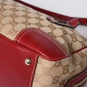 GUCCI グッチ Hand Bag ハンドバッグ 161720 Sherry Line シェリーライン レッド ブラウン 美品 中古 4a000517