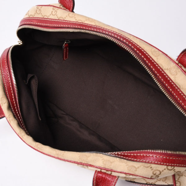 GUCCI グッチ Hand Bag ハンドバッグ 161720 Sherry Line シェリーライン レッド ブラウン 美品 中古 4a000517