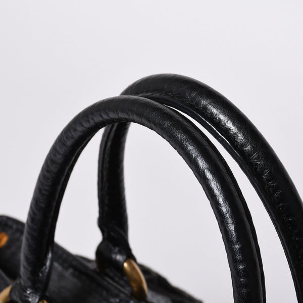 LOUIS VUITTON Neocavi GM Handbag M95352 Monogram Denim Black Leather Gold Hardware Good Condition Used 4a001012